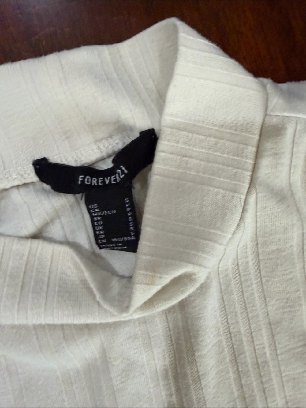 Forever 21 Men's Cream Ribbed Knit Top